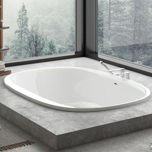 ISENSI - Oval built-in acrylic bathtub _ Hoesch