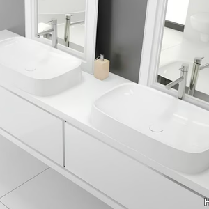 LASENIA - Rectangular countertop Solique washbasin _ Hoesch