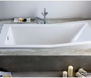 FOSTER - Semi-inset rectangular acrylic bathtub _ Hoesch