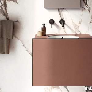 PIANOLOW.70 - Wall-mounted vanity unit with integrated washbasin _ Italgraniti