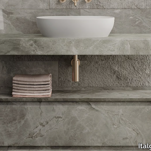 PLAN - Single porcelain stoneware washbasin countertop _ Italgraniti