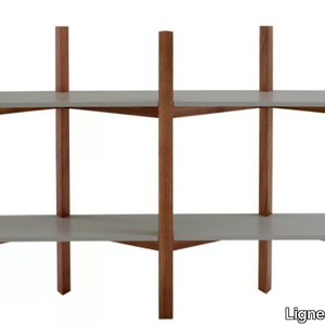 BIPLAN - Wall-mounted floating wooden bookcase _ Ligne Roset