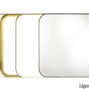 GOOD VIBES - Framed wall-mounted brass mirror _ Ligne Roset
