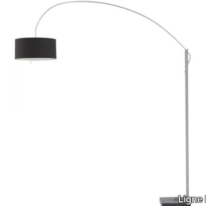MAMA - Arc lamp in steel with cotton shade _ Ligne Roset