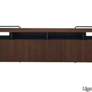 ALANDO - Walnut sideboard with flap doors _ Ligne Roset