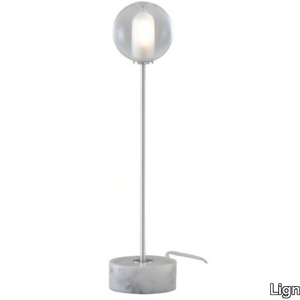CALOT - Table lamp with marble base and glass shade _ Ligne Roset