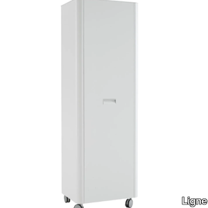TRAVEL - Tall chipboard office storage unit with hinged doors with castors _ Ligne Roset