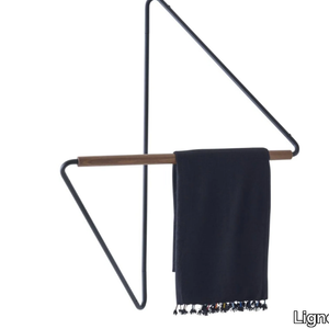UGAO - Towel holder in tubular and walnut wood _ Ligne Roset
