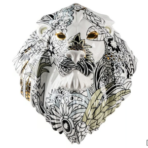 LION MASK / WILD NATURE - Porcelain decorative object _ Lladró