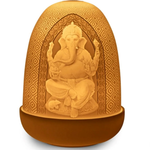 LORD GANESHA AND GODDESS LAKSHMI DOME - Rechargeable porcelain table lamp _ Lladró
