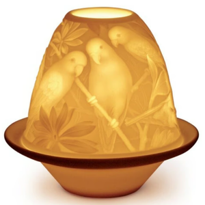 PARROTS WITH PLATE - Cordless porcelain table lamp _ Lladró