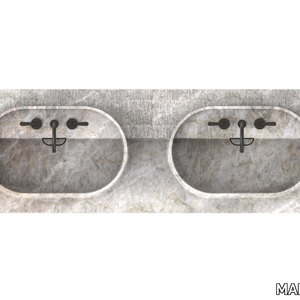 GRADINA - Console double Fior di Pesco Carnico marble washbasin _ MARGRAF