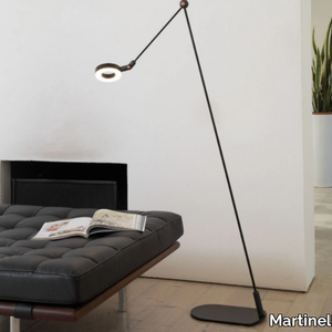 L'AMICA - LED aluminium floor lamp with swing arm _ Martinelli Luce