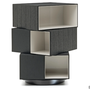 PAGE - Contemporary style freestanding swivel wooden bookcase _ Minotti