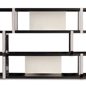 DALTON CHROME - Open wooden bookcase _ Minotti