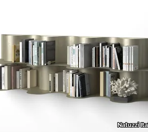 TIDE - Modular floating steel bookcase _ Natuzzi Italia
