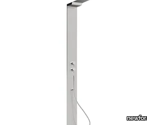 SHOWER COLUMNS 495E - Thermostatic steel shower panel with hand shower _ newform