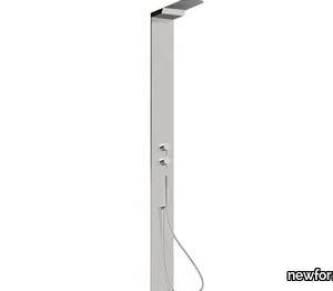 SHOWER COLUMNS 494E - Thermostatic steel shower panel with hand shower _ newform