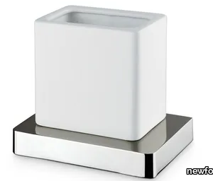 SQUARED ACCESSORIES 62955 / 62956 - Countertop ceramic toothbrush holder _ newform