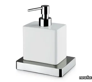 SQUARED ACCESSORIES 62960 / 62961 - Ceramic bathroom freestanding soap dispenser _ newform