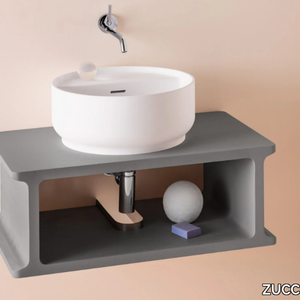BEAM - Single wall-mounted ash vanity unit _ ZUCCHETTI