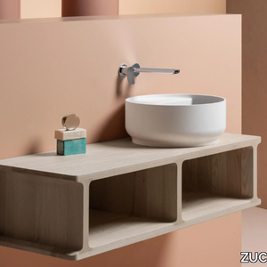 BEAM - Single wall-mounted ash vanity unit _ ZUCCHETTI