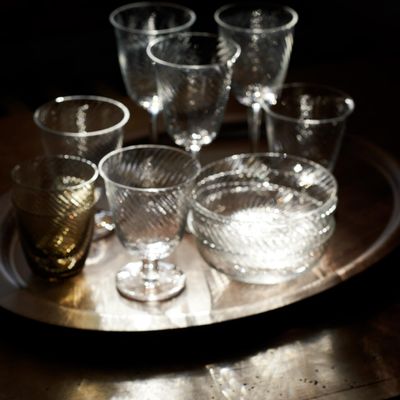 Collect-Tray-SC65-w.-Lacquered-Walnut-I-Collect-Bowl-SC82-w.-Clear-I-Collect-Glass-SC78-w.-Amber-I-Collect-Wine-Glass-SC79-SC80-w.-Clear-.jpg