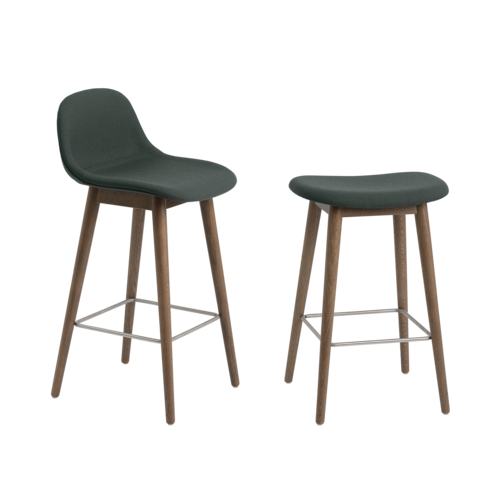 Fiber Counter Stool Wood Base - 65 cm / 25.6"