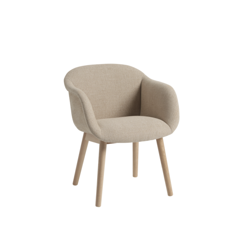 Fiber Soft Armchair Wood Base