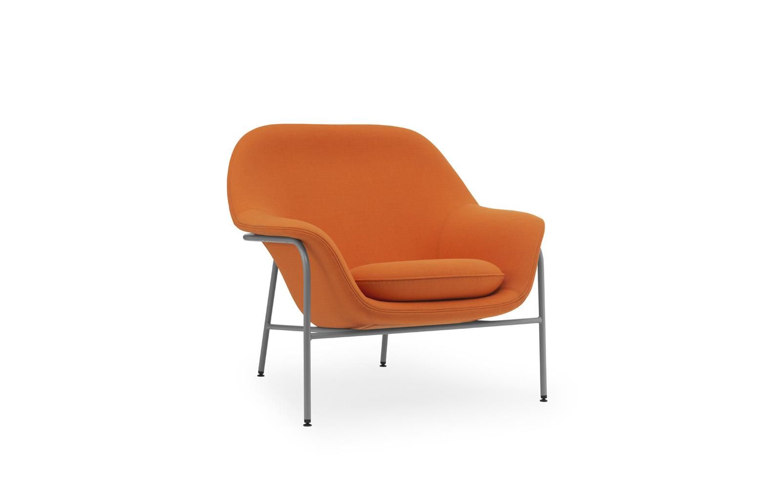 Drape Lounge Chair Low Grey Steel Remix
