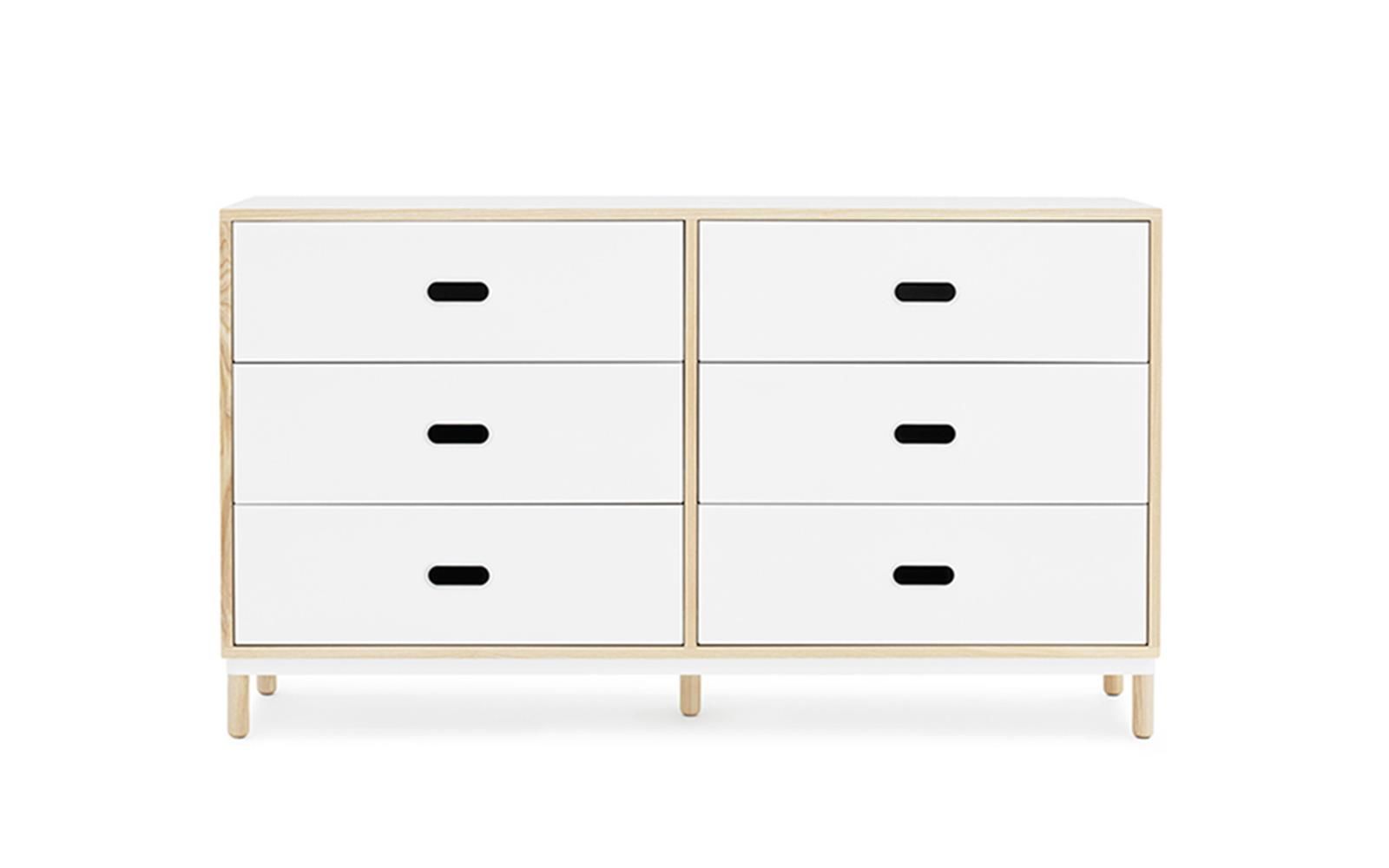 Kabino Dresser w. 6 Drawers Grey