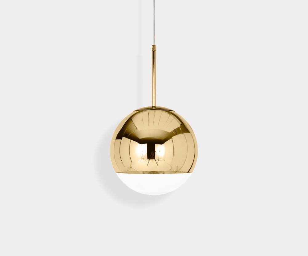 Mirror Ball LED Pendant Gold 25cm