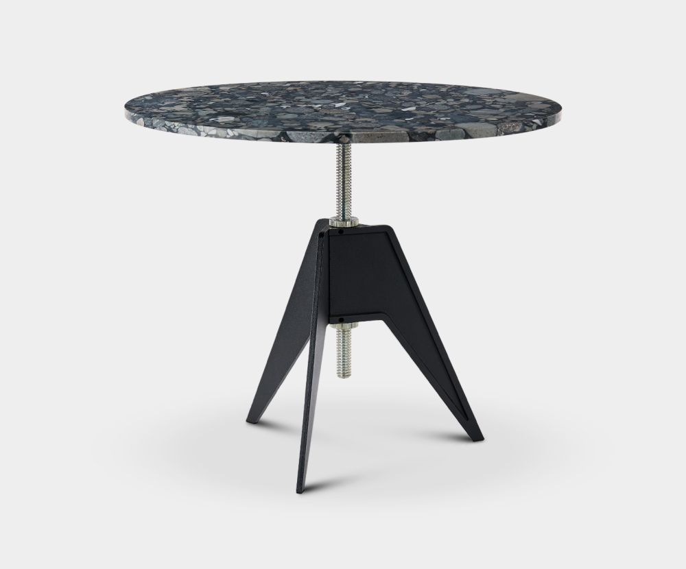 Screw Cafe Table Pebble Marble Top 900mm