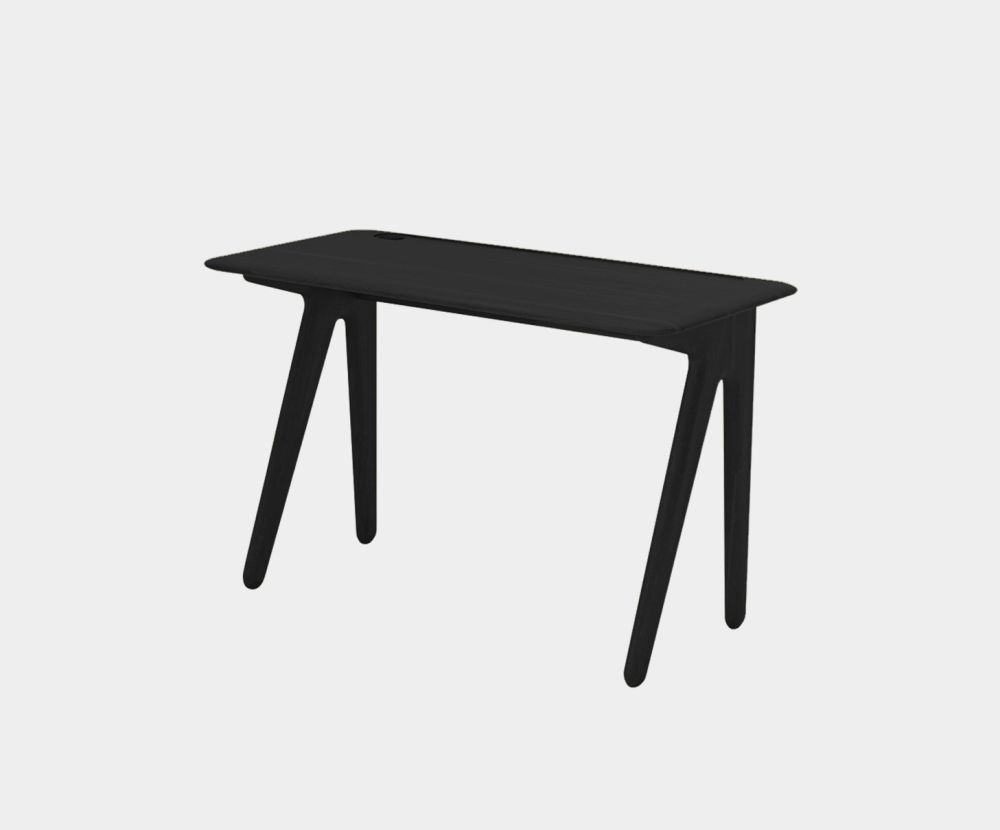 Slab Individual Desk Black Oak