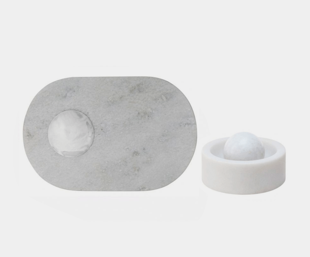 Stone Chopping Board and Spice Grinder