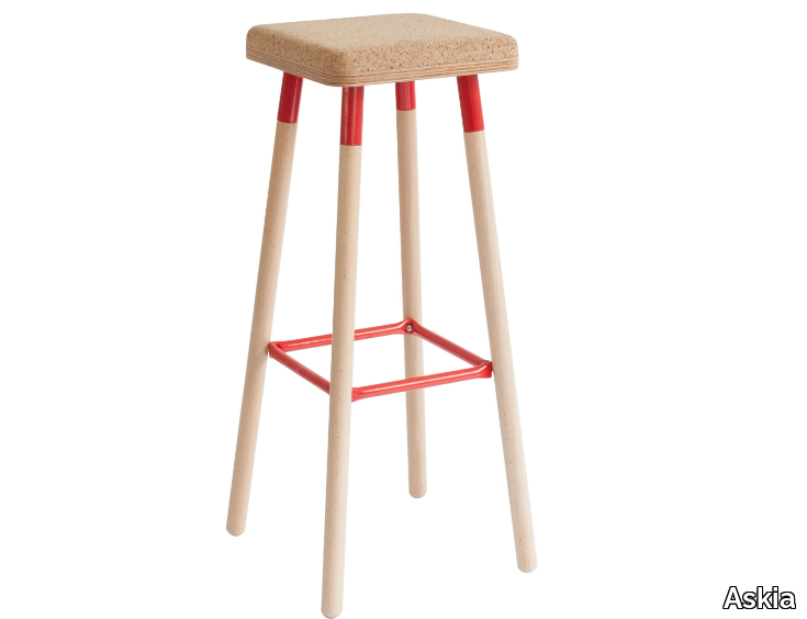 MARCO - High cork stool with footrest _ Askia