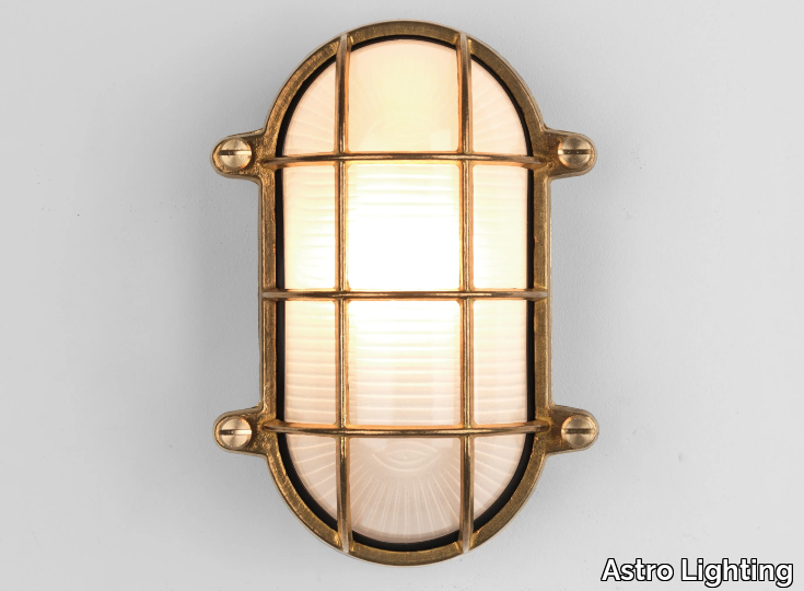 THURSO OVAL - LED outdoor wall lamp in brass and glass _ Astro Lighting