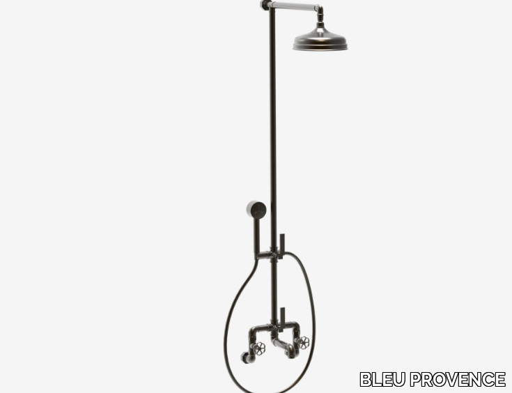 RVMT313 - Wall-mounted bathtub set with hand shower with overhead shower _ BLEU PROVENCE