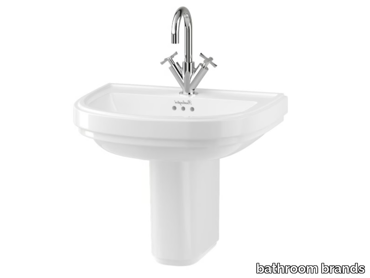 RIVIERA - 580mm D Shape Basin with Semi Pedestal _ bathroom brands