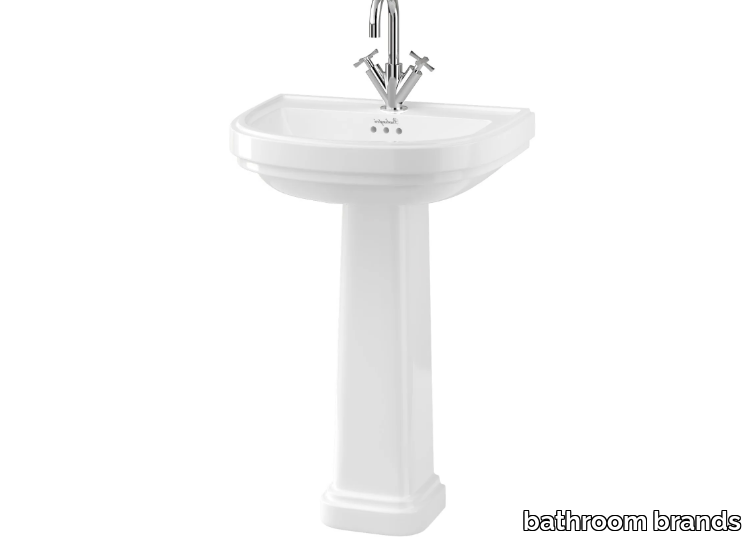 RIVIERA - 580mm D Shape Basin with Riviera Full Pedestal _ bathroom brands