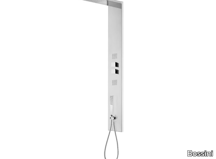 Manhattan - Panel 3 - Wall-mounted thermostatic shower panel with hand shower _ Bossini