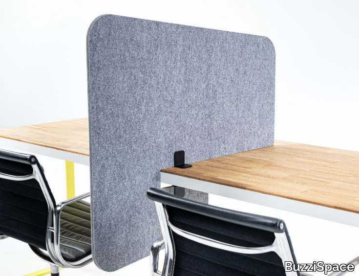 BuzziTripl Desk Split - Sound absorbing mobile recycled PET desktop partition _ BuzziSpace