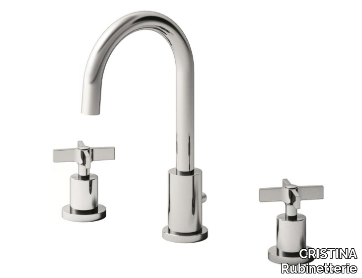 CROSS ROAD CRICR205 - 3 hole countertop washbasin mixer _ CRISTINA Rubinetterie