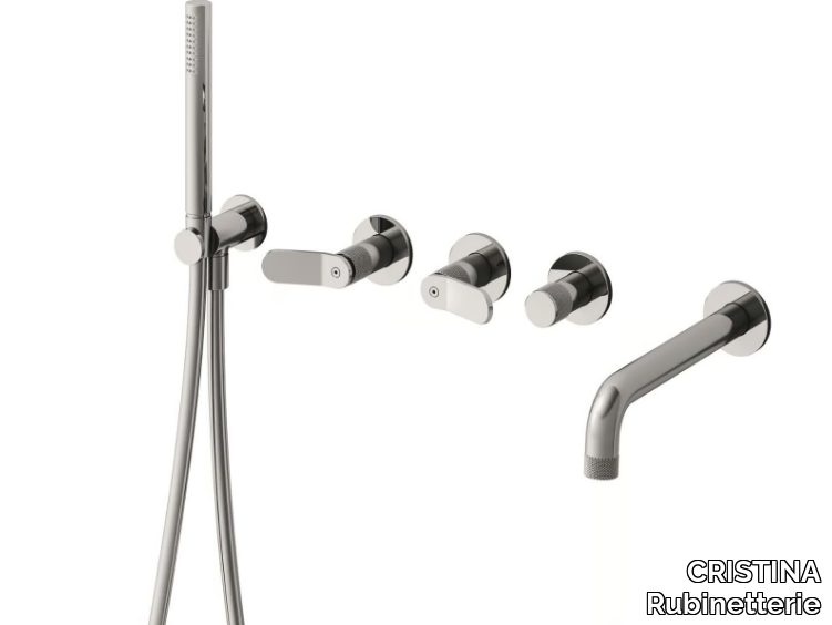 EAST SIDE CRIES165 - Wall-mounted bathtub set with diverter with hand shower _ CRISTINA Rubinetterie