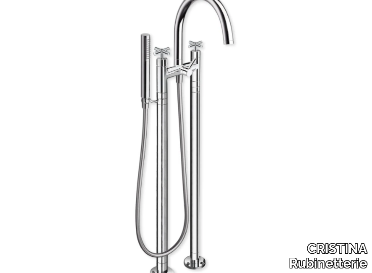 EXCLUSIVE CRIEV108 - Floor standing bathtub mixer with hand shower _ CRISTINA Rubinetterie