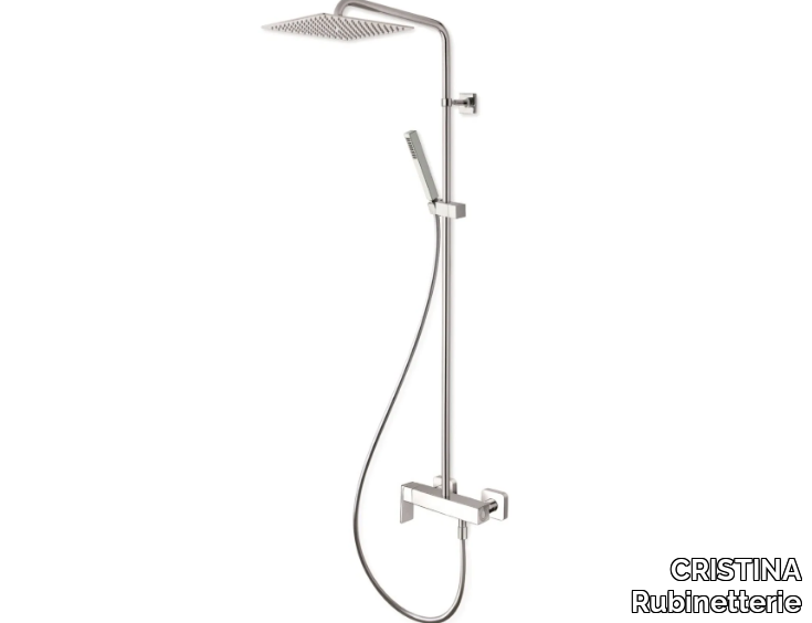 QUADRI S CRIQS409 - Wall-mounted thermostatic shower panel with hand shower _ CRISTINA Rubinetterie