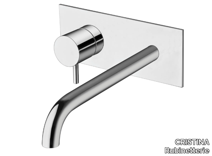TRICOLORE VERDE CRITV258 - Wall-mounted washbasin mixer with plate _ CRISTINA Rubinetterie