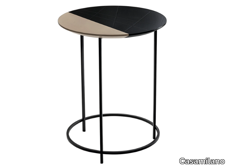 TWIST - Coffee table with MDF and bas-relief top and metal base _ Casamilano