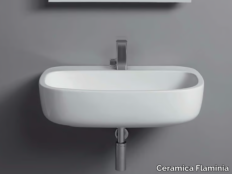 MONO' - Wall-mounted single ceramic washbasin _ Ceramica Flaminia