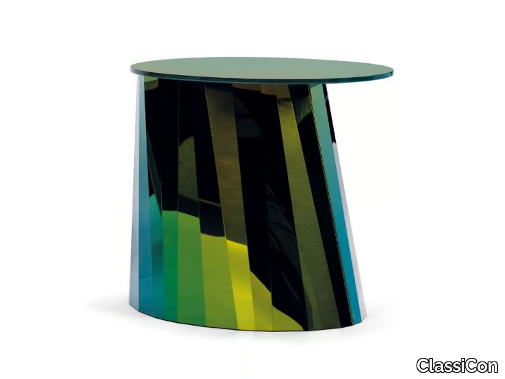 PLI LOW - Low crystal and steel side table _ ClassiCon